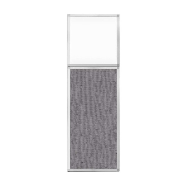 Hush Panel Configurable Cubicle Partition 2' x 6' W/ Window Slate Fabric Clear Window